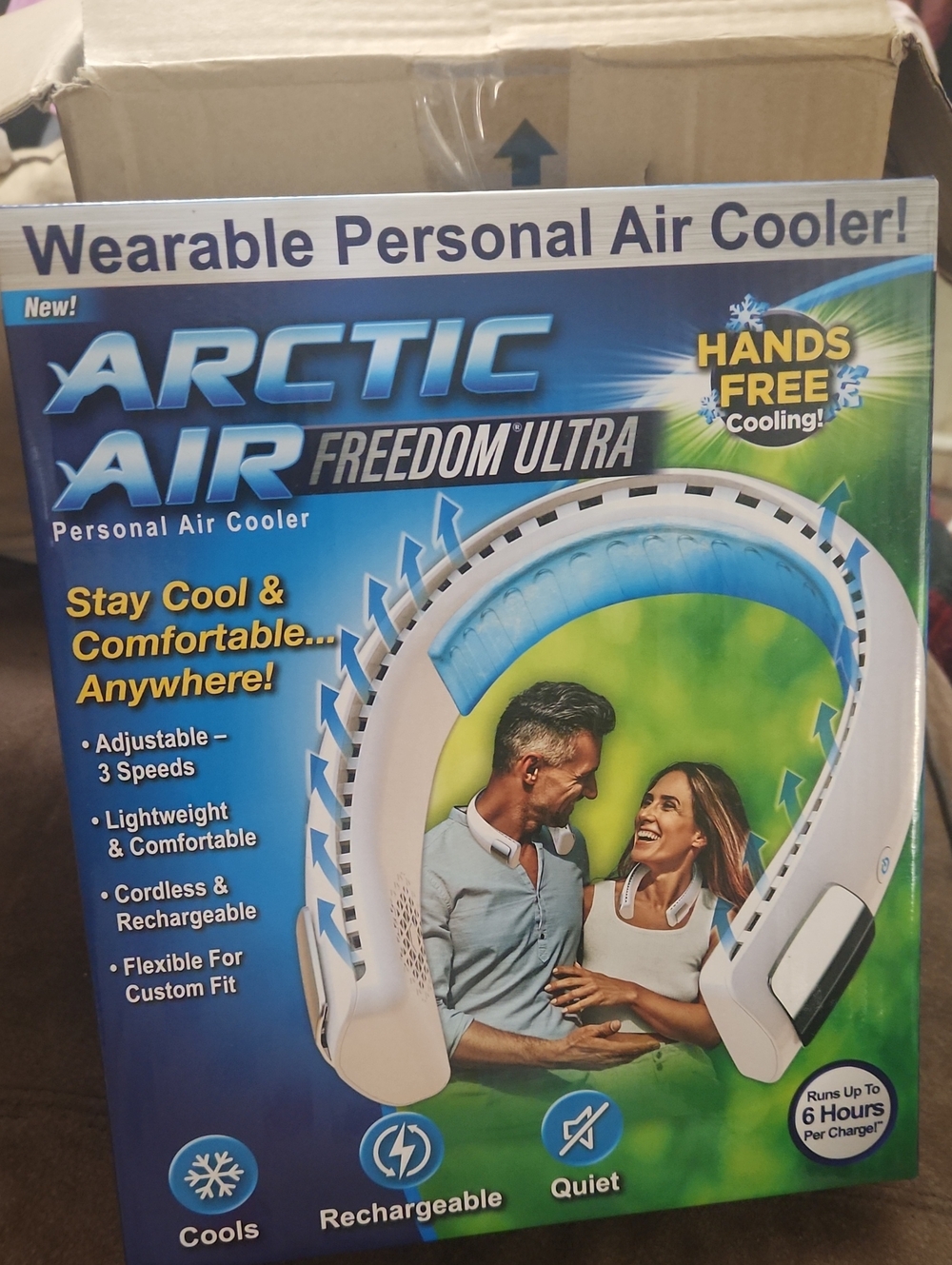 Arctic Air Freedom Ultra Wearable Personal Air Cooler - White & Blue